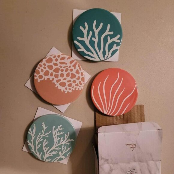 Chic & Tonic Coral Sea Collection Coasters - Set of 4 - Picture 2 of 2